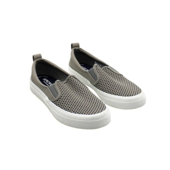 Women's Crest Twin Gore Perforated Slip on Sneakers- Gray - Picture 2 of 8